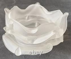 Art Deco Depression Glass Vase Victorian. X 4 Frosted glass tulip lampshade