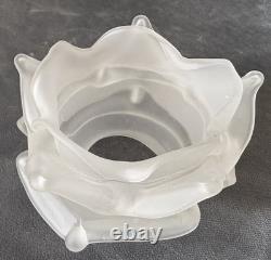 Art Deco Depression Glass Vase Victorian. X 4 Frosted glass tulip lampshade