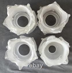 Art Deco Depression Glass Vase Victorian. X 4 Frosted glass tulip lampshade