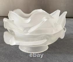 Art Deco Depression Glass Vase Victorian. X 4 Frosted glass tulip lampshade
