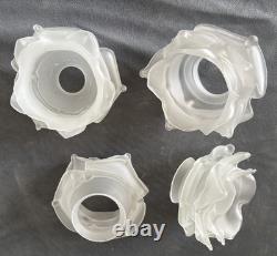 Art Deco Depression Glass Vase Victorian. X 4 Frosted glass tulip lampshade