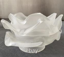Art Deco Depression Glass Vase Victorian. X 4 Frosted glass tulip lampshade
