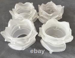 Art Deco Depression Glass Vase Victorian. X 4 Frosted glass tulip lampshade