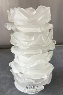 Art Deco Depression Glass Vase Victorian. X 4 Frosted glass tulip lampshade