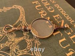 Art Deco Gold Filled Pendant Lorgnette Folding Opera Glasses Spectacles c. 1920's