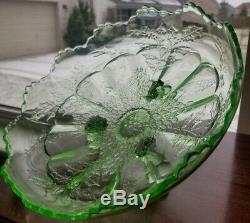 Art Deco Green Depression Glass Victorian Lady Bride Flower Frog & Float Bowl Pr