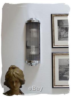 Art Deco Wall Lamp Cinema Lamp With Glass Sticks Chromed Wall Light Metal New