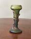 Art Nouveau Bohemian Czech Kralik Green Iridescent Thorn Vine Vase C1900 8tall