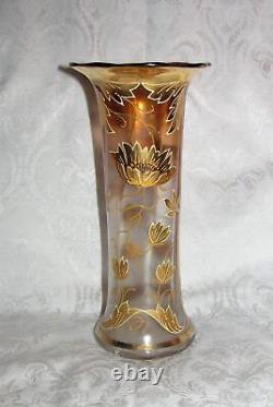 Art Nouveau Enameled Glass Vase Late 19th Century