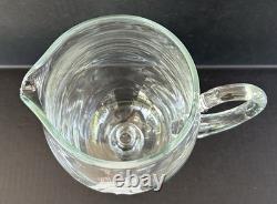 Art Nouveau Glass Pitcher Engraved Etched Nude Woman Victorian Antique