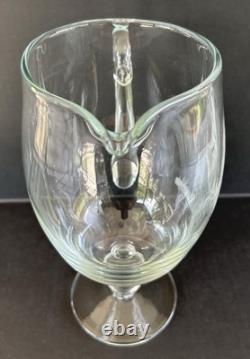 Art Nouveau Glass Pitcher Engraved Etched Nude Woman Victorian Antique