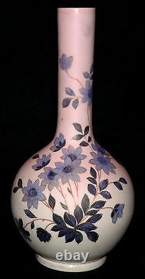 Art glass VASE, opaline glass, peachblow, Bohemian, 14.5t, c1880