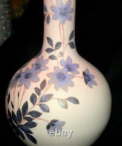 Art glass VASE, opaline glass, peachblow, Bohemian, 14.5t, c1880