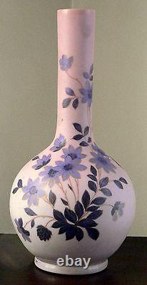 Art glass VASE, opaline glass, peachblow, Bohemian, 14.5t, c1880