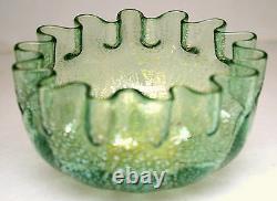 Art glass finger BOWL, aquamarine, Aventurine, spangle, mica fleck, c1880, 5