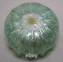 Art glass finger BOWL, aquamarine, Aventurine, spangle, mica fleck, c1880, 5