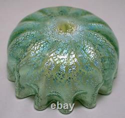 Art glass finger BOWL, aquamarine, Aventurine, spangle, mica fleck, c1880, 5