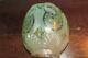 Arts & Crafts Art Deco Etched Green Glass Bee Hive Shape Duplex Oil Lamp Shade