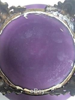 BEAUTIFUL Monroe Glass Rare Purple Footed Antique Wavecrest Collar Box