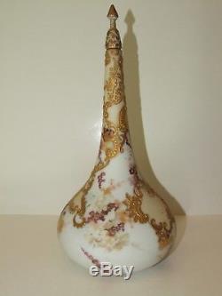 Beautiful Antique Victorian 15 Mt Washington/ Crown Milano Vase With LID
