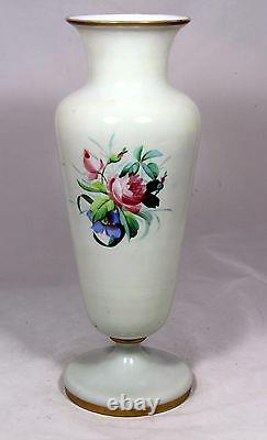 Beautiful! Hand Blown & Painted Victorian Bristol Glass Vase (15.5 H x 5.5)