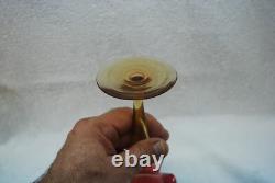 Beautiful Mt Washington New England Fuchsia Amberina Rib Optic Lily Vase 1880s Beautiful Mt Washington New England Fuchsia Amberina Rib Optic Lily Vase 1880s