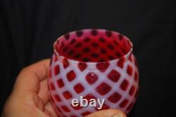 Beautiful Victorian Buckeye Cranberry Opalescent Bubble Lattice Sugar Bowl 1890s Beautiful Victorian Buckeye Cranberry Opalescent Bubble Lattice Sugar Bowl 1890s