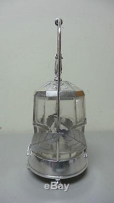 Beautiful Victorian Glass Pickle Castor Rogers, Smith & Co. Silver Plate Stand