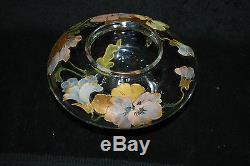 Beautiful Victorian Heavily Decorated Art Glass Squat Vase 1880's 1910