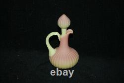 Beautiful Victorian Mt Washington Burmese Ribbed Cruet 1880's