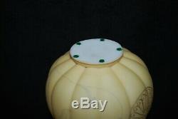 Beautiful Victorian Mt Washington Crown Milano Albertine Melon Ribbed Vase 1890s