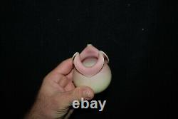 Beautiful Victorian Mt Washington Matte Burmese Tri-corner Posey Vase 1880s