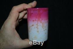 Beautiful Victorian New England Glossy Peachblow Agata Tumbler 1880's