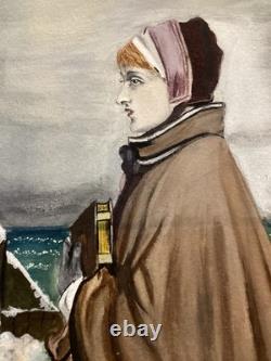 Beautiful Vintage Victorian Painting Signed A. Smith /copy Of Prisicilla Beautiful Vintage Victorian Painting Signed A. Smith /copy Of Prisicilla