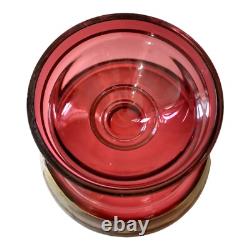 Beidermeier Cranberry Glass Gold Gilt Bowl LARGE Antique Victorian Pedestal Beidermeier Cranberry Glass Gold Gilt Bowl LARGE Antique Victorian Pedestal