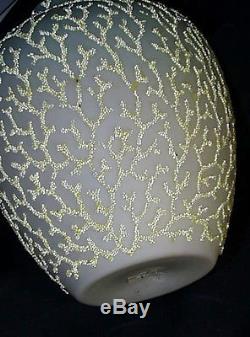 Best Magnificent Victorian Lavender Gold Coralene Seaweed Satin Glass Vase Perfe
