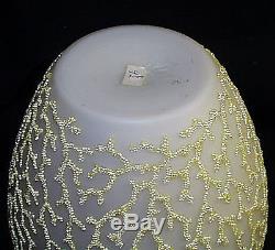 Best Magnificent Victorian Lavender Gold Coralene Seaweed Satin Glass Vase Perfe