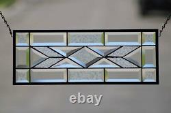 Beveled Stained Glass Window Panel, 19 1/2 X 7 1/2Ready to Hang