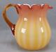 Bohemian Amberina Cased White Ribbed Pattern Molded Victorian Art Glass Pitcher