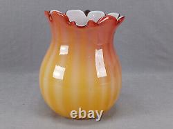 Bohemian Amberina Cased White Ribbed Pattern Molded Victorian Art Glass Pitcher Bohemian Amberina Cased White Ribbed Pattern Molded Victorian Art Glass Pitcher