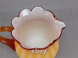 Bohemian Amberina Cased White Ribbed Pattern Molded Victorian Art Glass Pitcher Bohemian Amberina Cased White Ribbed Pattern Molded Victorian Art Glass Pitcher