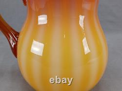 Bohemian Amberina Cased White Ribbed Pattern Molded Victorian Art Glass Pitcher Bohemian Amberina Cased White Ribbed Pattern Molded Victorian Art Glass Pitcher