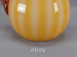 Bohemian Amberina Cased White Ribbed Pattern Molded Victorian Art Glass Pitcher Bohemian Amberina Cased White Ribbed Pattern Molded Victorian Art Glass Pitcher