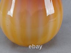 Bohemian Amberina Cased White Ribbed Pattern Molded Victorian Art Glass Pitcher