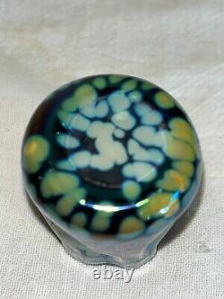 Bohemian Art Glass Oil Spot Miniature Vase/Toothpick-Loetz Kralik Victorian