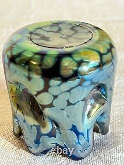 Bohemian Art Glass Oil Spot Miniature Vase/Toothpick-Loetz Kralik Victorian