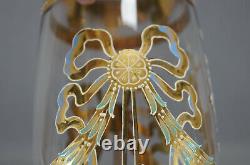 Bohemian Blue Turquoise White Beaded Lyre Floral Ribbon Bow Garland & Gold Vase