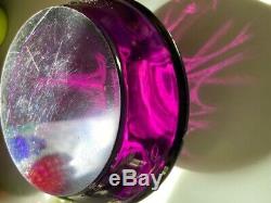 Bohemian/Czech Victorian Glass Moser Enameled Violet purple glass rose bowl vase