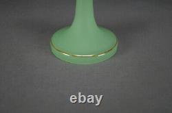 Bohemian Harrach Green Alabaster & Gold 12 3/8 Inch Vase Circa 1850-1870s