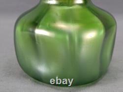 Bohemian Loetz Creta Glatt Green Iridescent 4 1/8 Inch Vase Circa 1900